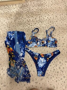 Agua Bendita Swimsuit and Matching Cover up all size Large